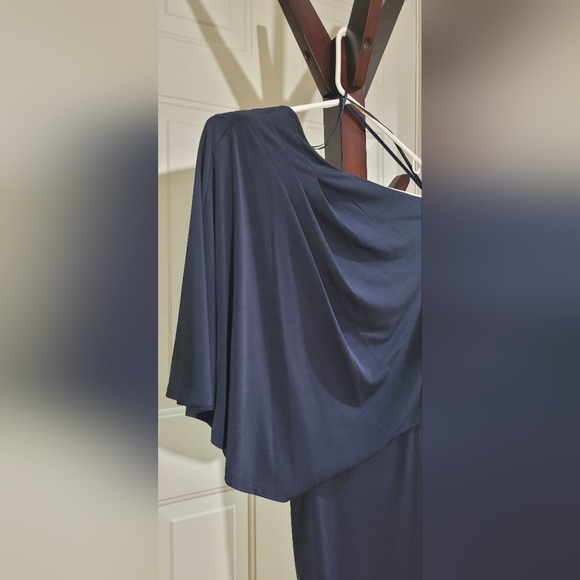 JESSICA SIMPSON ONE SHOULDER NAVY BLUE DRESS US 2 - Picture 3 of 5